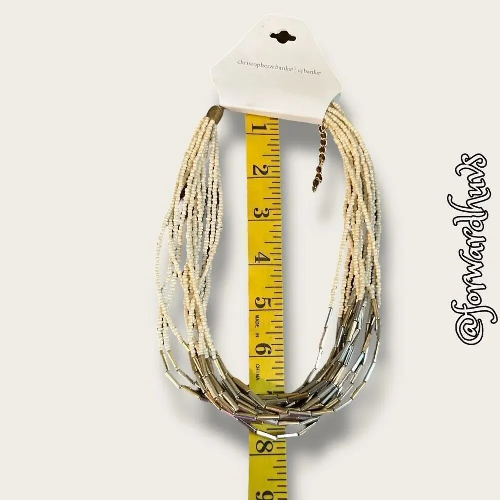 Bundle Sale 3 for $15 | Christopher and Banks Cream Seed Bead Necklace
